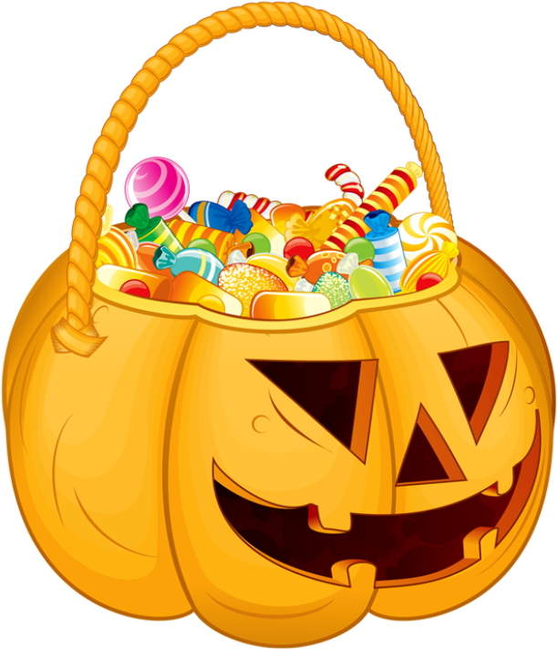 Halloween Pumpkin Candy Bucket Clipart