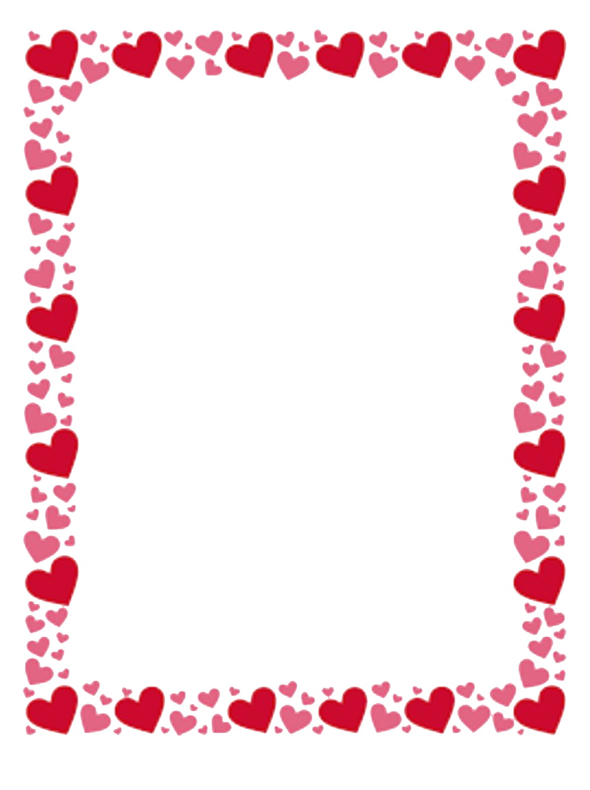 Red Pink Hearts Border Clipart