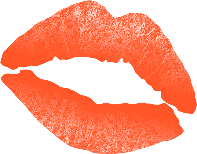 Orange Lipstick Kiss Mark Clipart