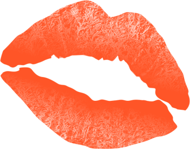 Orange Lipstick Kiss Mark Clipart