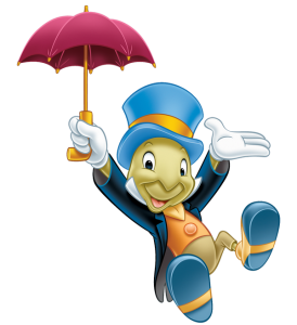 Jiminy Cricket with Umbrella Clipart