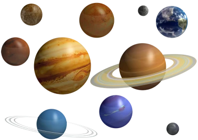 Solar System Planets Set Transparent Background