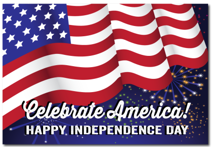 USA Independence Day Banner Transparent Background