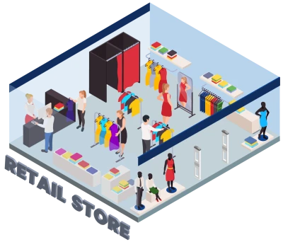 Isometric Retail Store Interior PNG Image