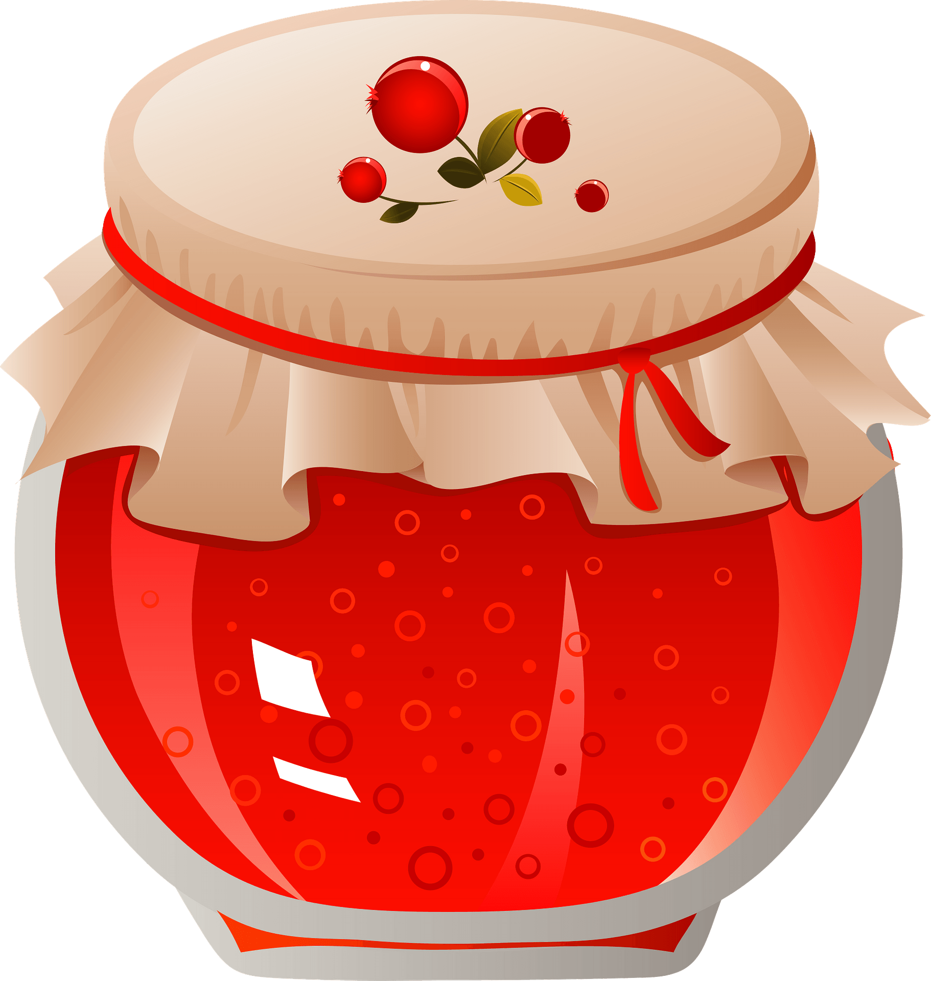 Homemade Red Strawberry Jam Jar Clipart