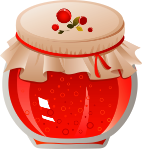 Homemade Red Strawberry Jam Jar Clipart
