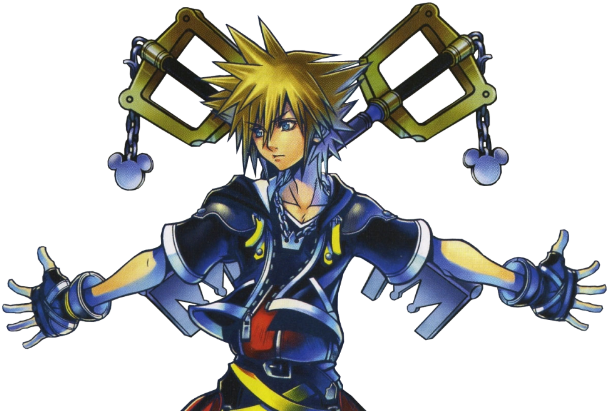 Sora Kingdom Hearts With Two Keyblades Clipart