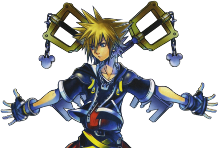 Sora Kingdom Hearts With Two Keyblades Clipart