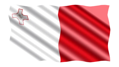 Waving Flag Of Malta Country Red And White Transparent Background