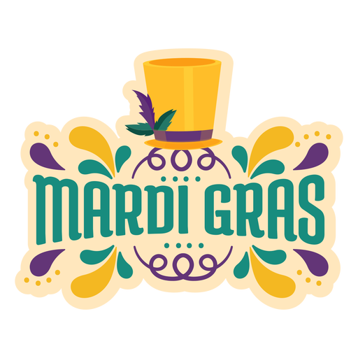 Colorful Mardi Gras Festival Typography Graphic Celebration Clipart