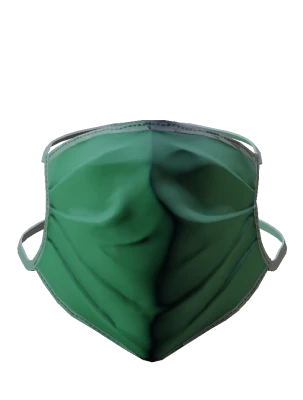 Green Medical Face Mask 3D Render Protective Gear PNG Image