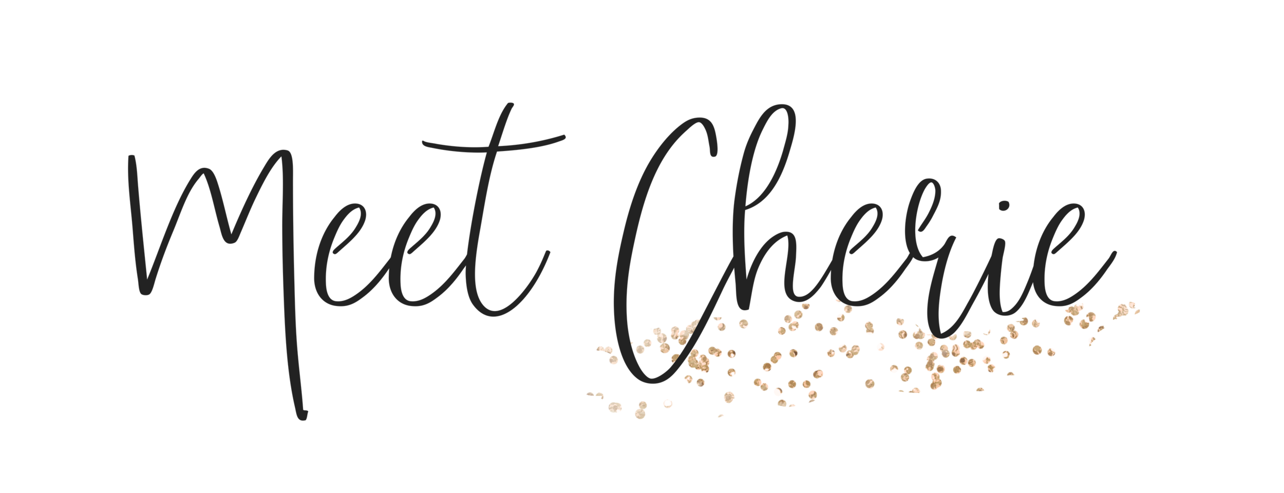 Meet Cherie Elegant Gold Dust Script Typography Clipart
