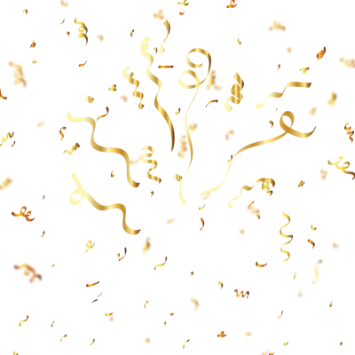 Falling Gold Confetti Overlay PNG Image