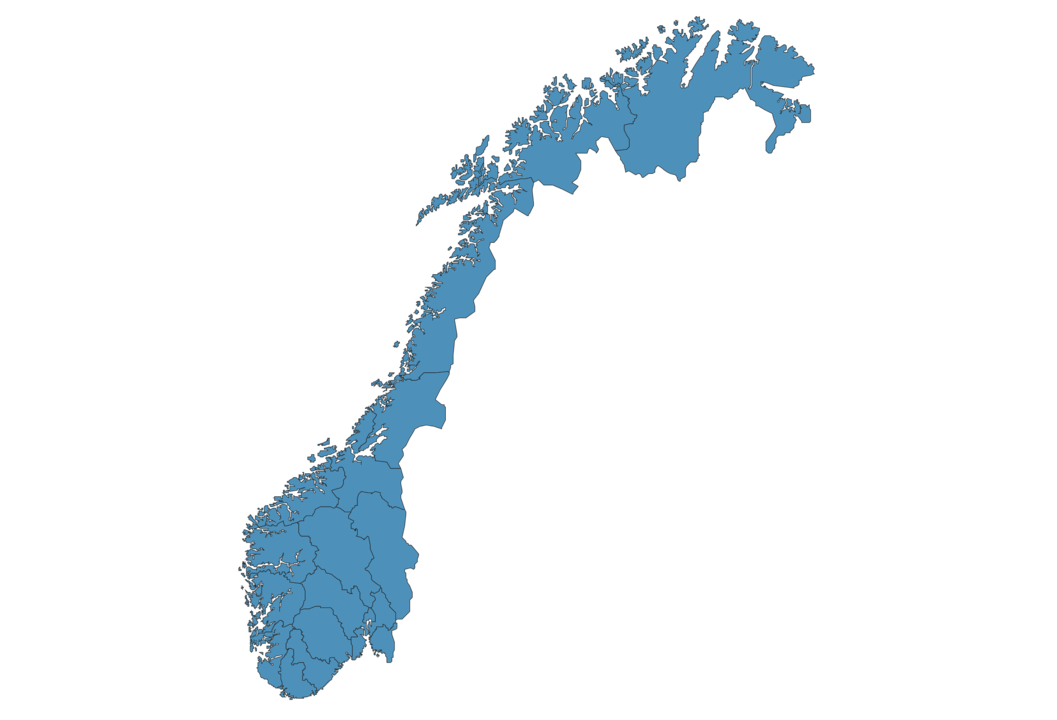Norway Country Map Outline Clipart