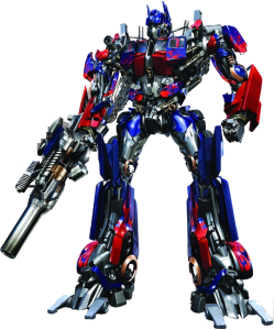 Optimus Prime Robot with Gun Transparent Background