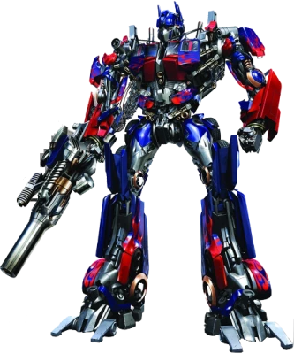 Optimus Prime Robot with Gun Transparent Background