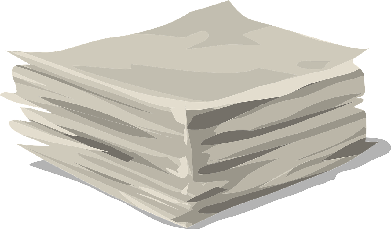 Stack of Blank Grey Paper Clipart