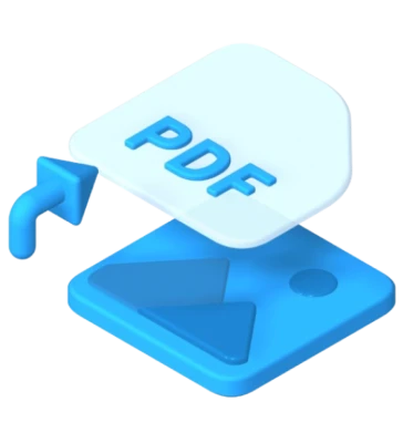Image to PDF 3D Conversion Icon Transparent Background