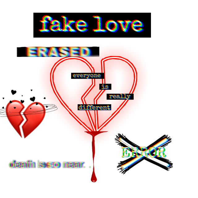 Emo Grunge Aesthetic Fake Love Graphic Clipart