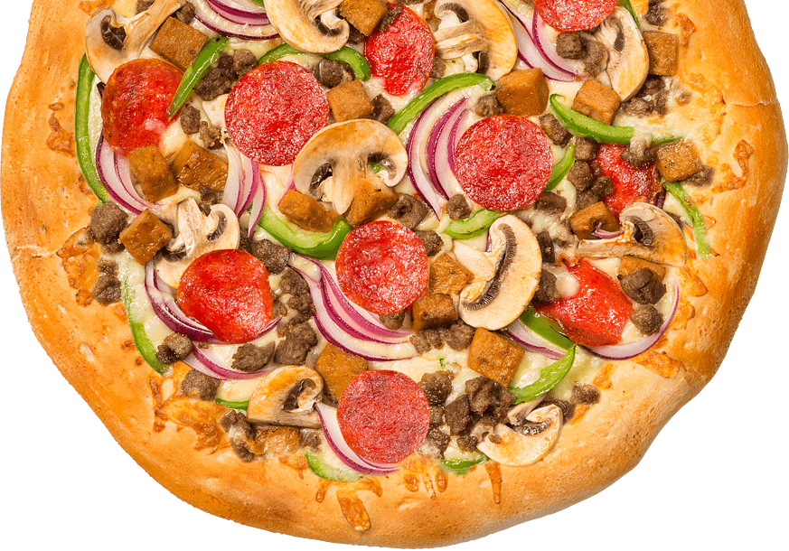 Supreme Pizza with Pepperoni Mushrooms Clipart