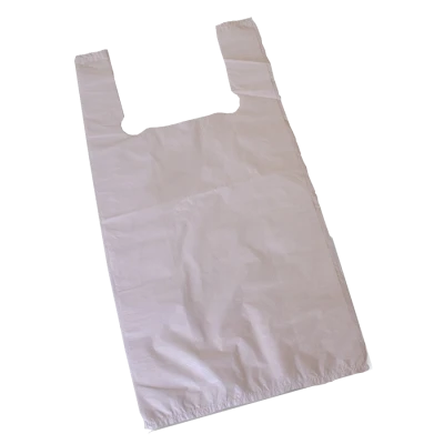 Plain White Plastic Carrier Bag PNG Image
