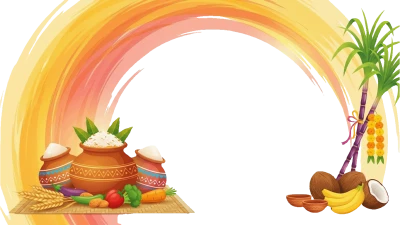 Makar Sankranti Pongal Elements PNG Image