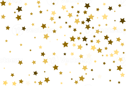 Falling Gold Stars Confetti Free PNG