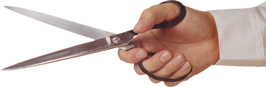 Hand Holding Scissors Cutting Free PNG