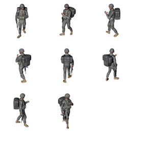 Soldier 3D Sprites Animation PNG Image