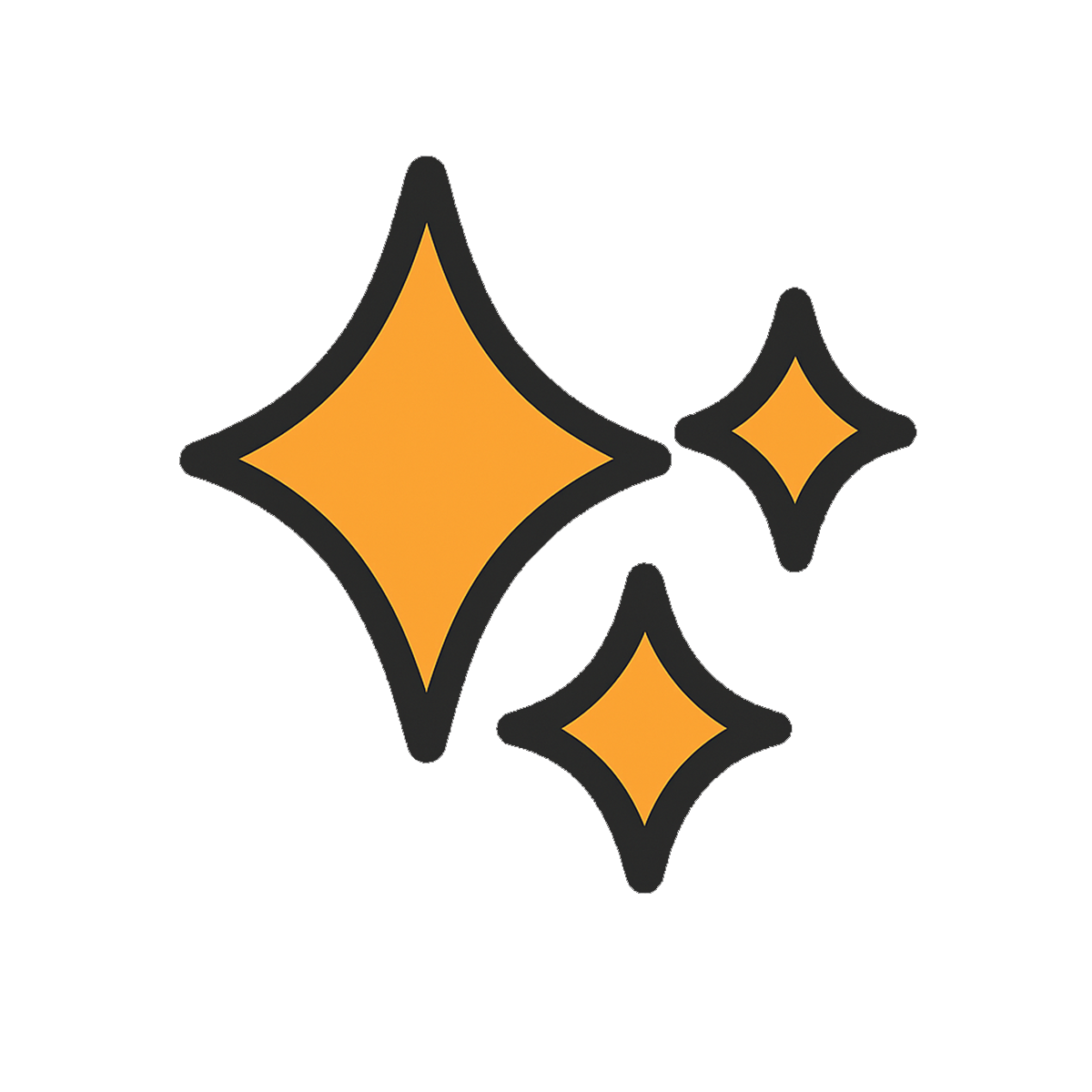 Yellow Sparkles Stars Icon Clipart