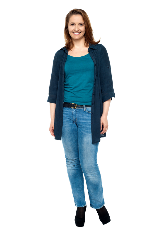 Smiling Casual Woman Standing Clipart
