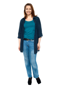 Smiling Casual Woman Standing Clipart