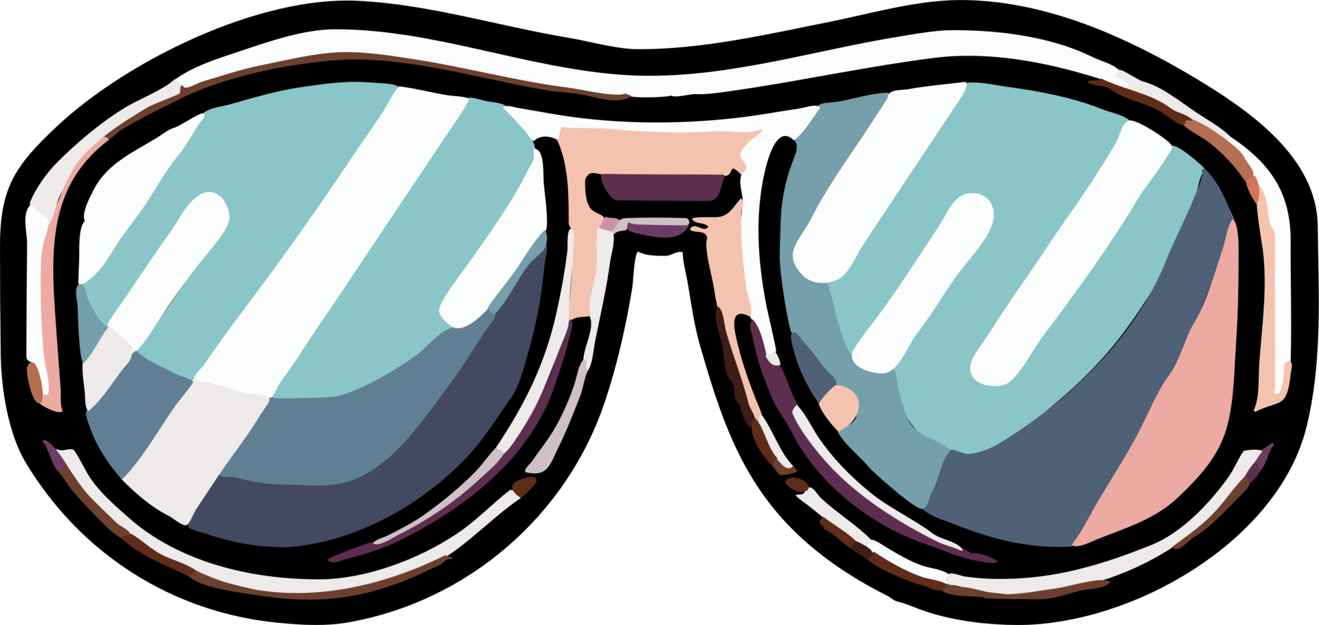 Retro Aviator Sunglasses Illustration Clipart