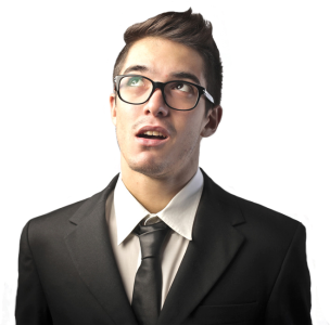 Thinking Young Businessman Looking Up Clipart