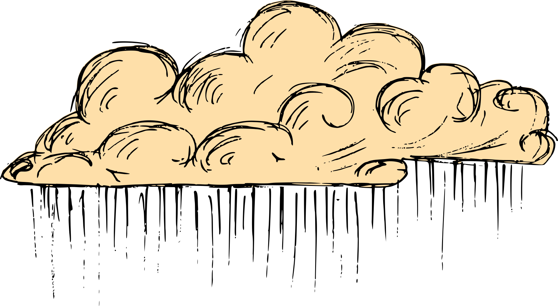 Sketch Rain Cloud Clipart