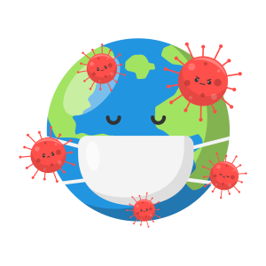Earth Wearing Mask Covid Virus Free PNG