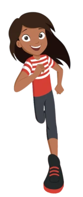 Cartoon Girl Running Transparent Background