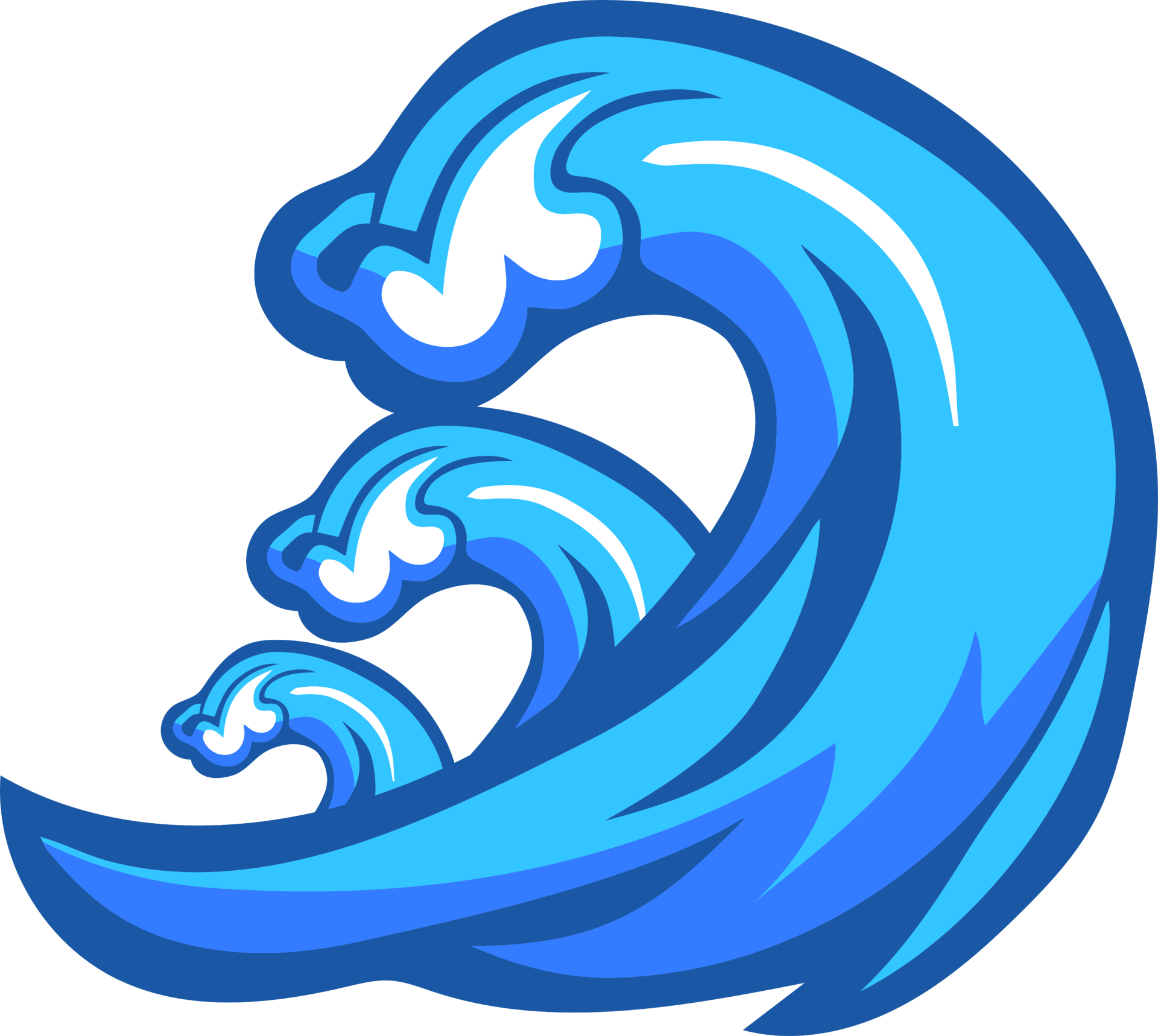 Blue Ocean Wave Vector Clipart