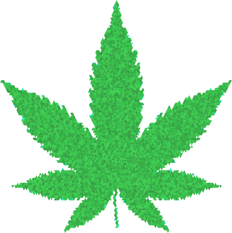Green Marijuana Leaf Triangles Clipart