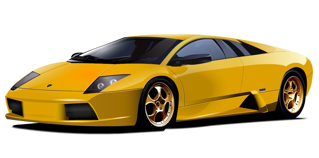Yellow Lamborghini Sports Car Clipart