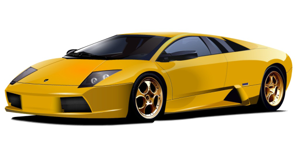 Yellow Lamborghini Sports Car Clipart