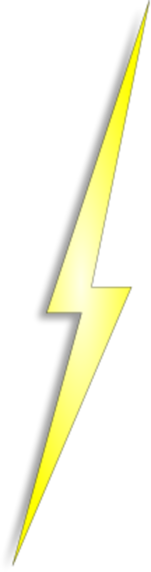 Yellow Lightning Bolt Strike Transparent Background