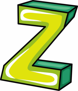 3D Green Yellow Letter Z Clipart