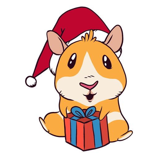 Christmas Guinea Pig Cartoon Clipart