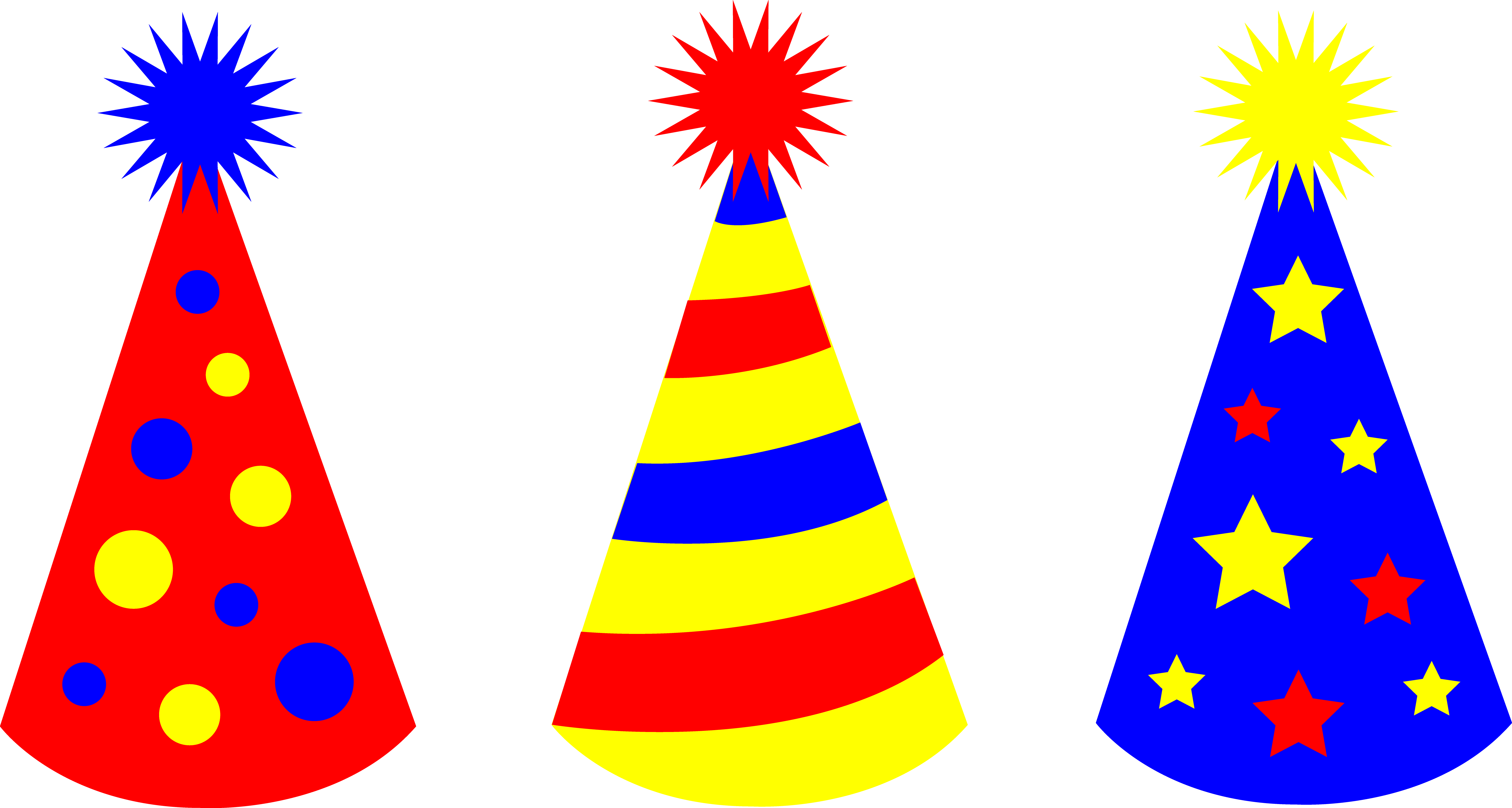 Colorful Party Hats Celebration Clipart