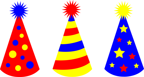 Colorful Party Hats Celebration Clipart