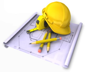 Construction Hard Hat And Blueprints Free PNG