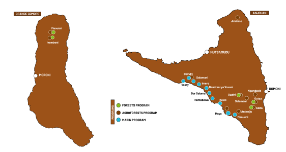 Comoros Map With Programs Transparent Background