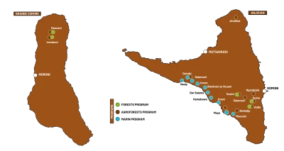 Comoros Map With Programs Transparent Background