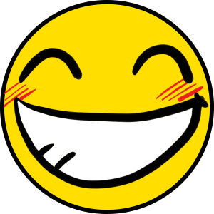 Yellow Blushing Smiley Face Free PNG